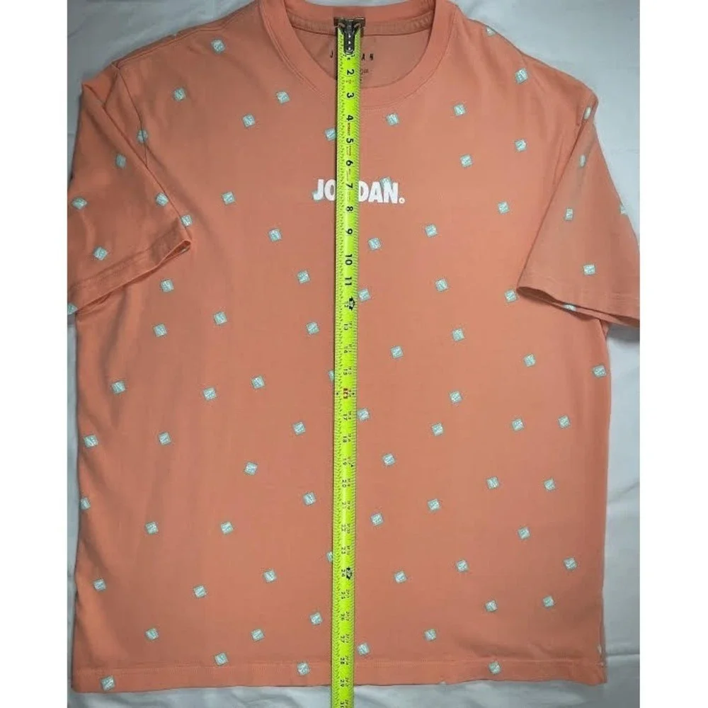 Jordan Jumpman Retro All Over Print T-Shirt Peach Standard Fit Size XL - Picture 4 of 8